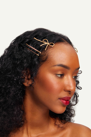 Metal Enamel Cloud & Bow Bobby Pins