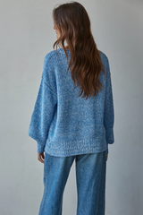 Mock Neck Ribbed Sweater