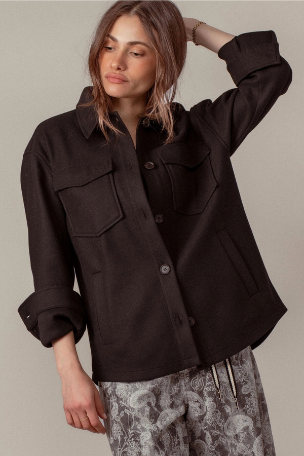 Wool Blend Shacket Jacket