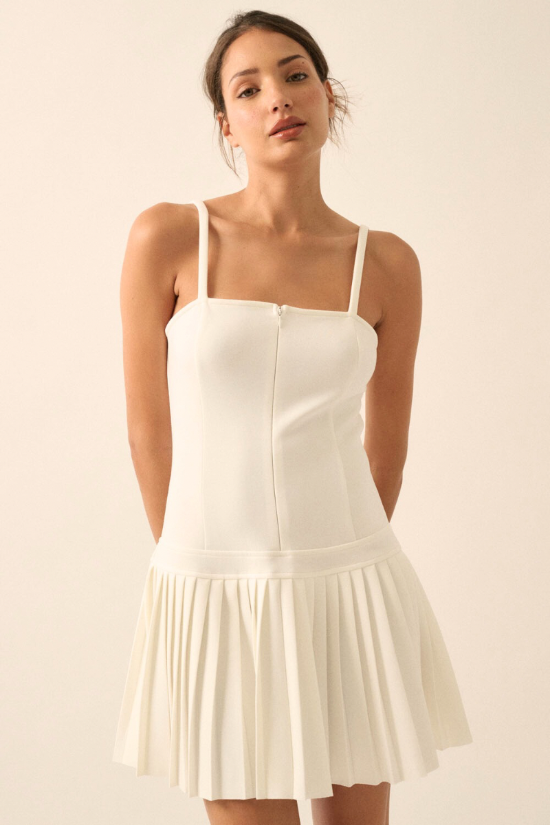 Pleated Mini Dress