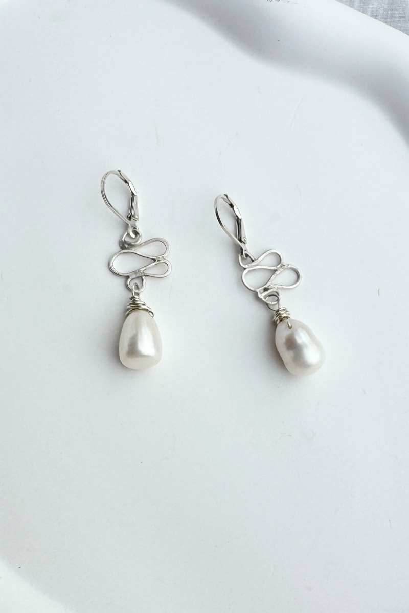 Free Form Pearl Earrings