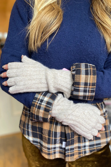 Cashmere Marled Fingerless Gloves