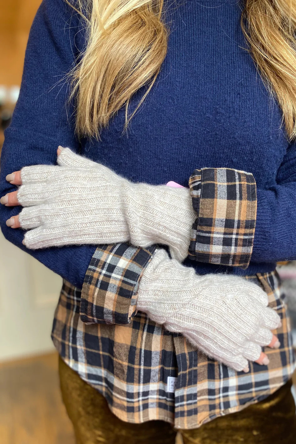 Cashmere Marled Fingerless Gloves