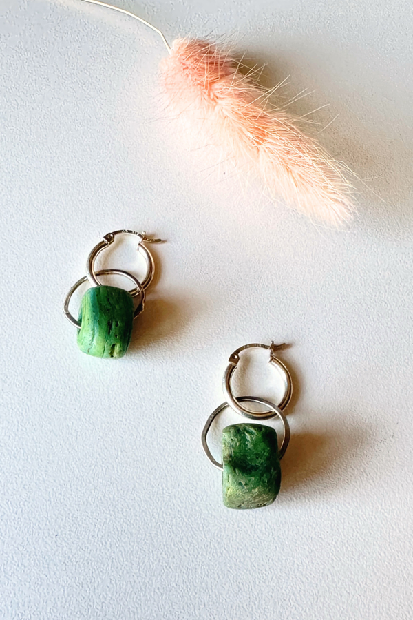 Raw Serpentine Earrings