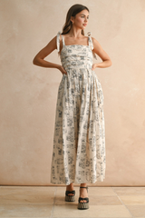 Town Print Long Dress