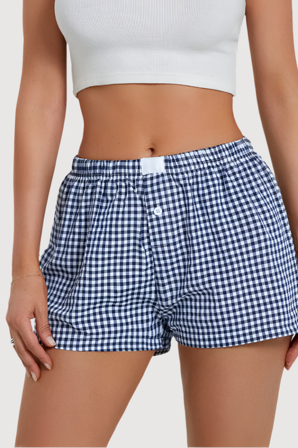 Gingham Pull-On Boxer Shorts