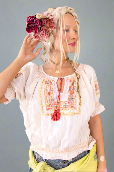 Emb Chrissy Folk Blouse