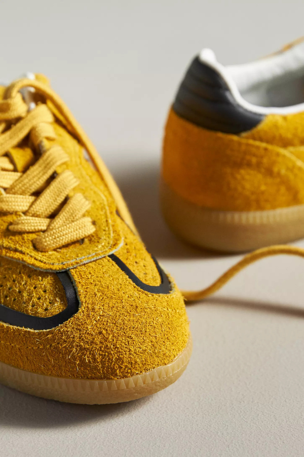 Rife Suede Fuzzy Yellow Leather Sneakers