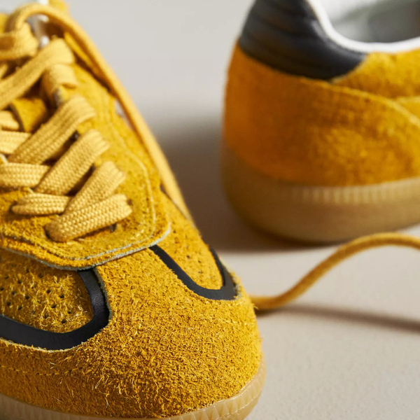 ALOHAS Rife Suede Fuzzy Yellow Leather Sneakers – Studio Opal Boutique