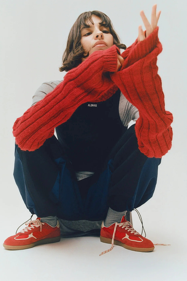 Rife Red Leather Sneakers