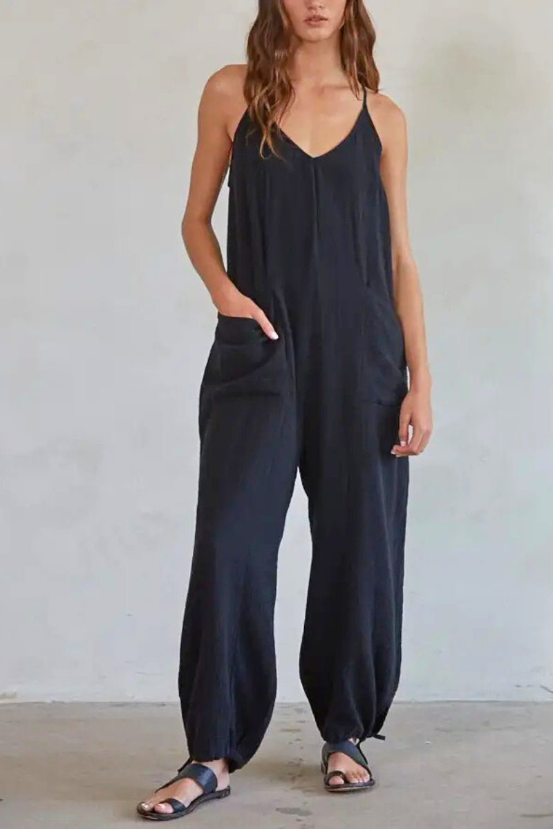 ロンパース・カバーオール House on the Hill Jumpsuit navy 80 Hit Downtown Jumpsuit - Tan | Fashion Nova