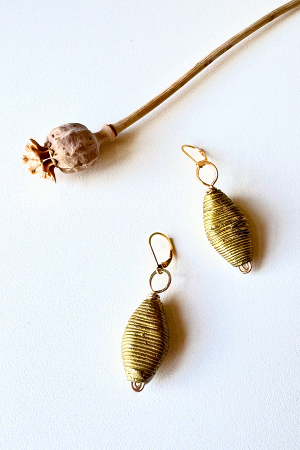 African Brass Earring