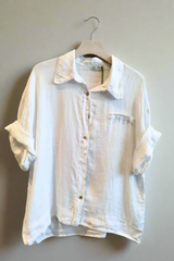 Linen Detailed Collar Shirt