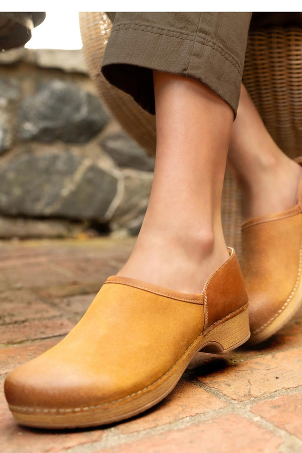 Brenna Burnished Suede Clog