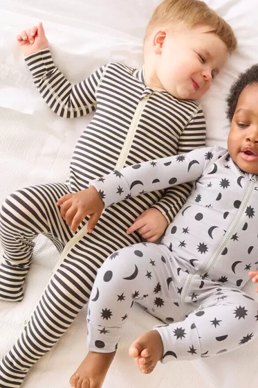 Baby Striped 2 Way Zip Sleeper in Hannasoft