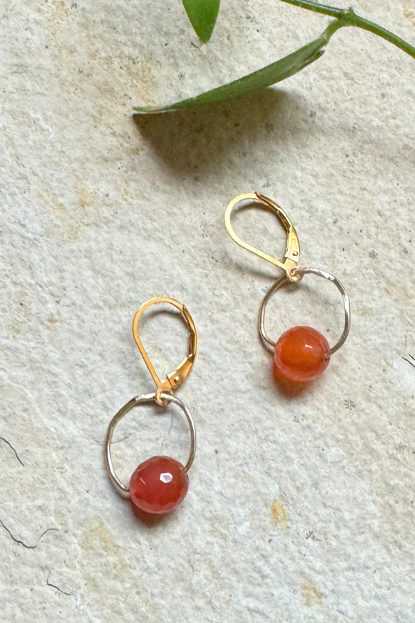 Red Amber Earrings
