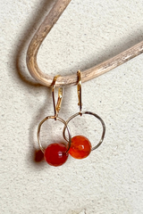Red Amber Earrings