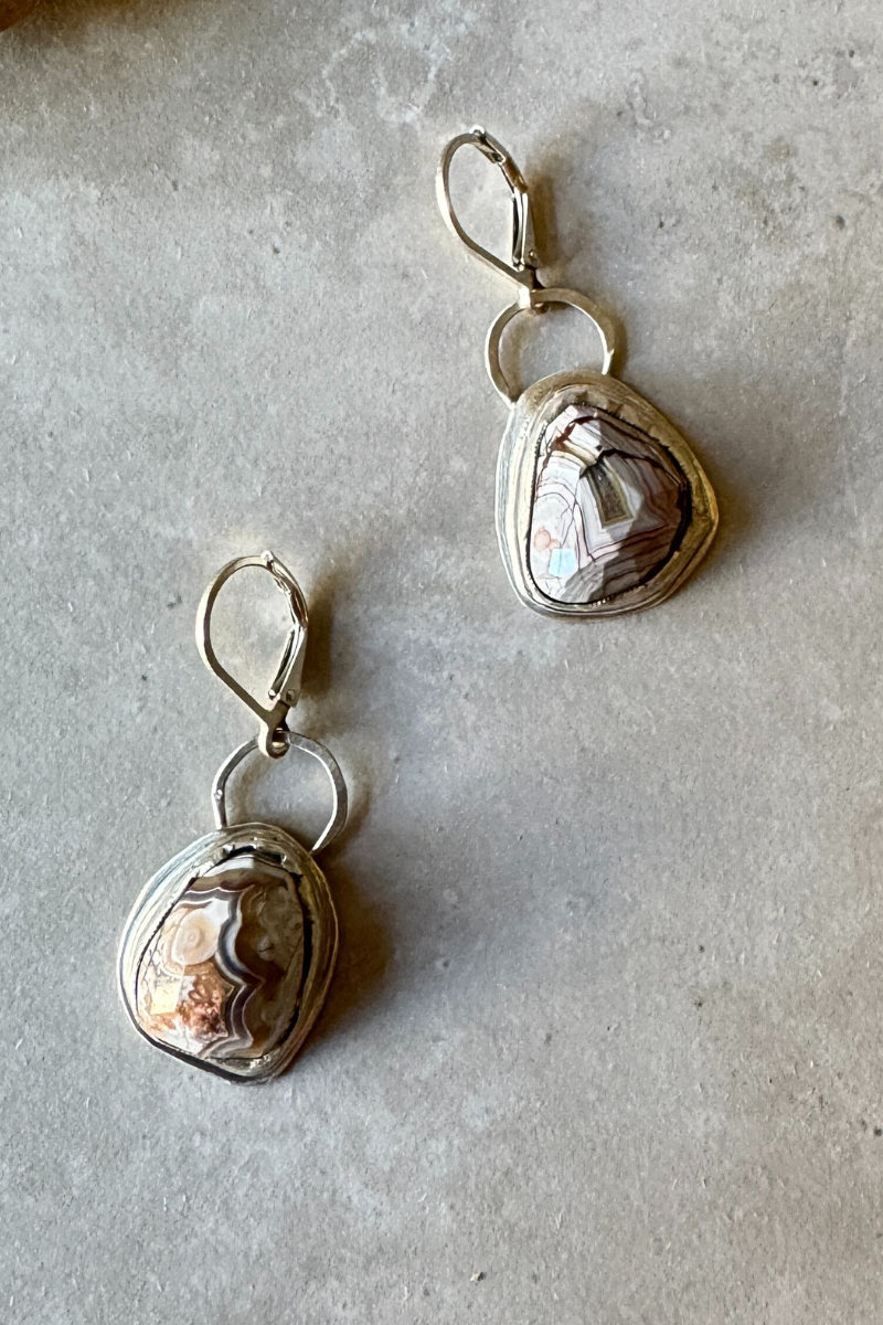 Crazy Lace Agate Earring