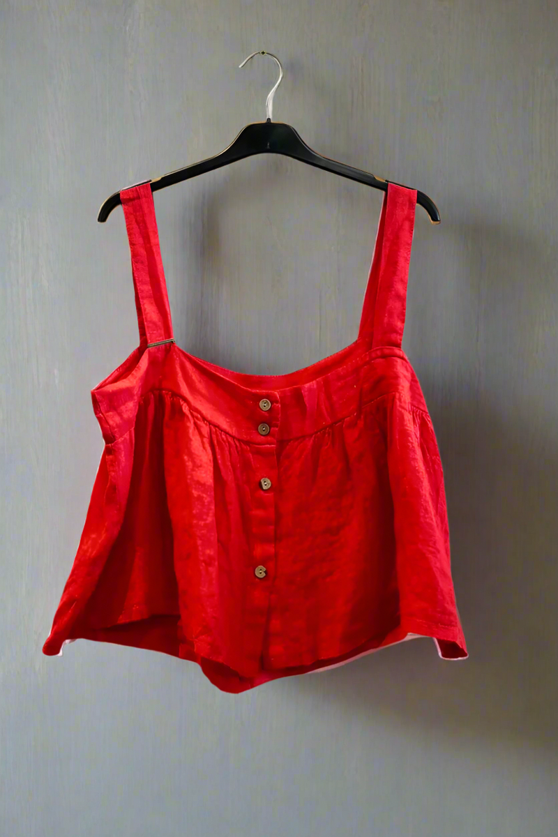 Linen Button Tank