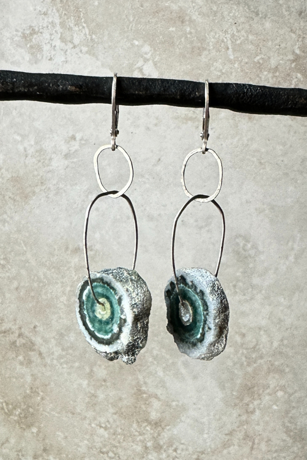 Druzy Quartz Round Earrings