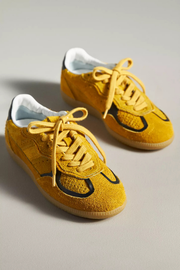 Rife Suede Fuzzy Yellow Leather Sneakers