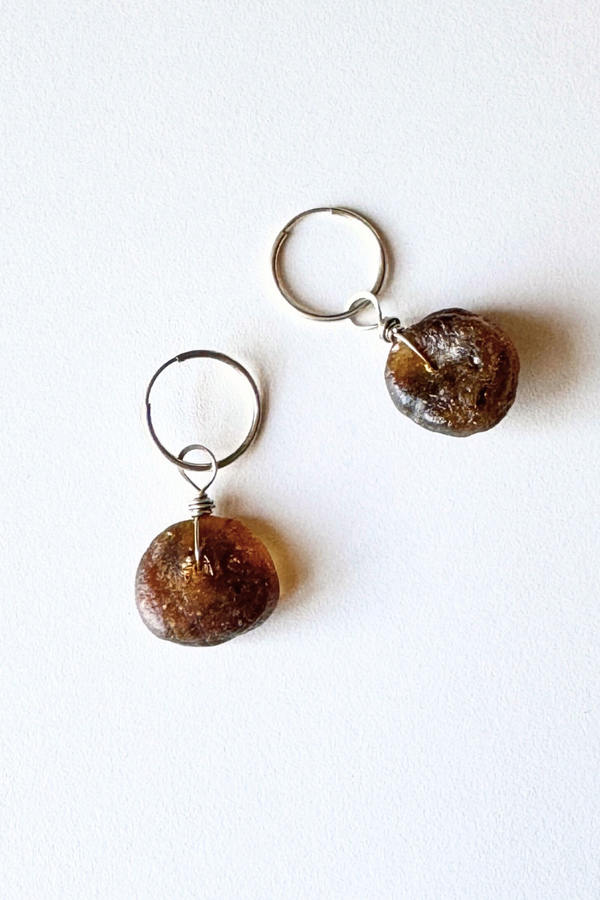 Raw Amber Earring