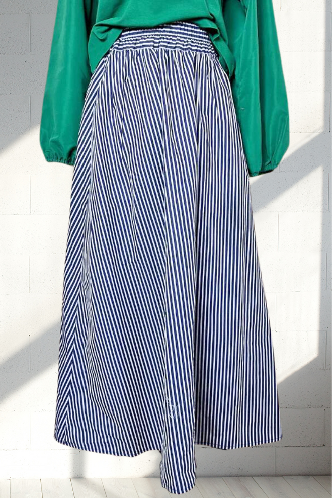 Stripe Skirt W/Pockets