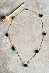 Black Opal Floating Necklace