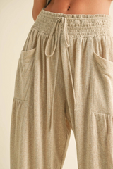 Rayon Smock Waist with Pocket Pants