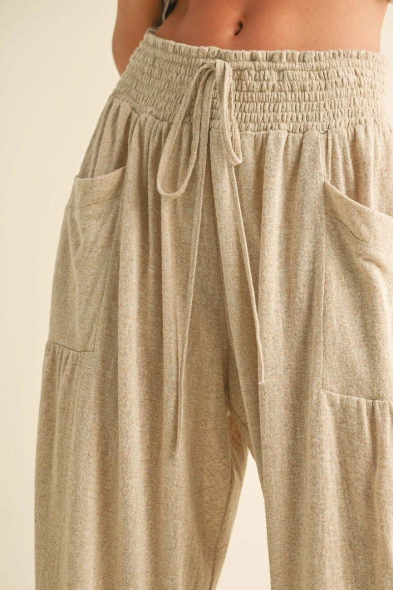 Rayon Smock Waist with Pocket Pants