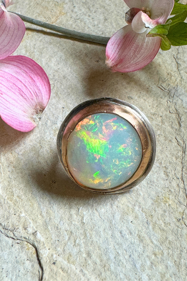 Opal Mixed Metal Ring
