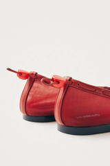 Gill Mesh Red Leather Ballet Flats