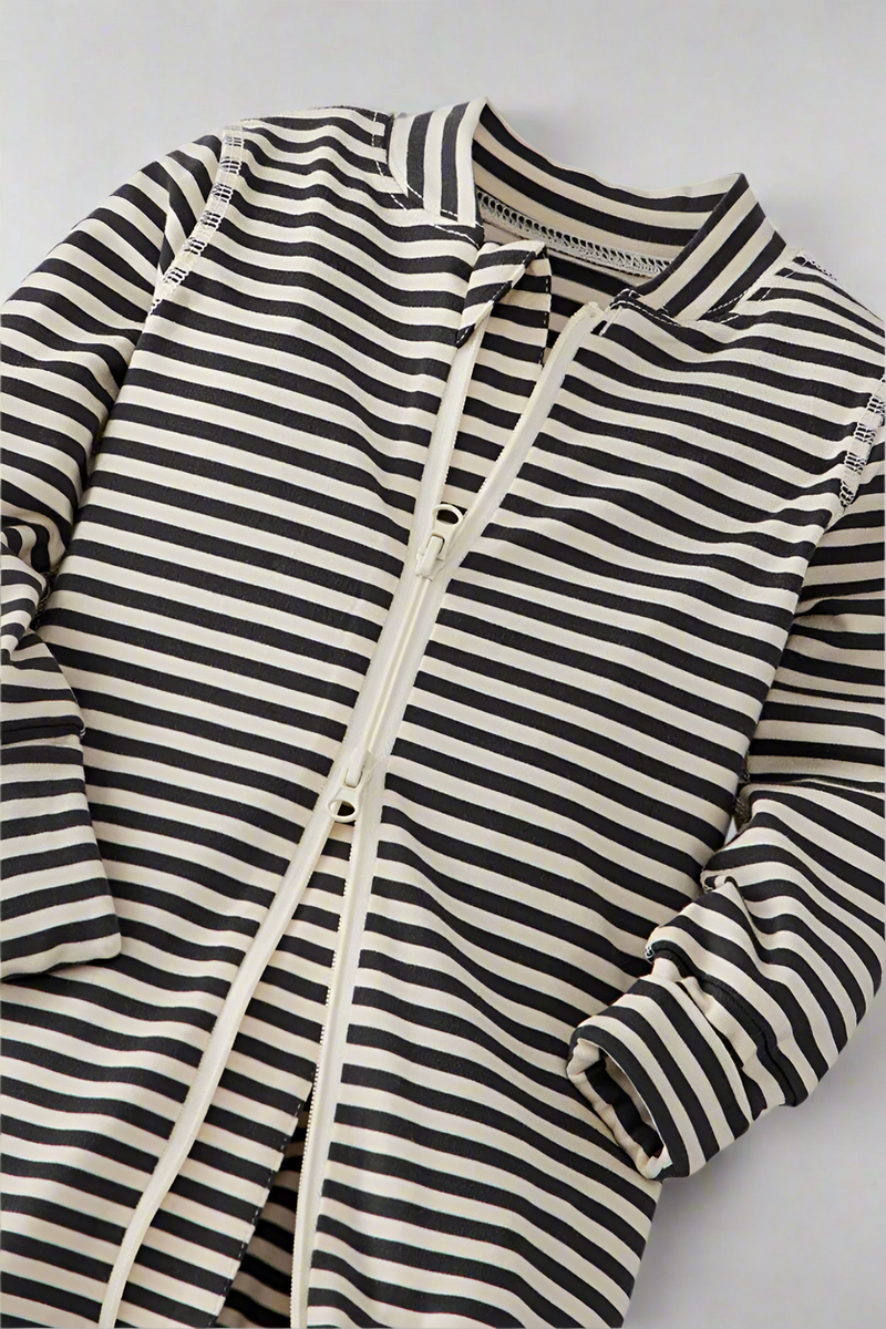 Baby Striped 2 Way Zip Sleeper in Hannasoft