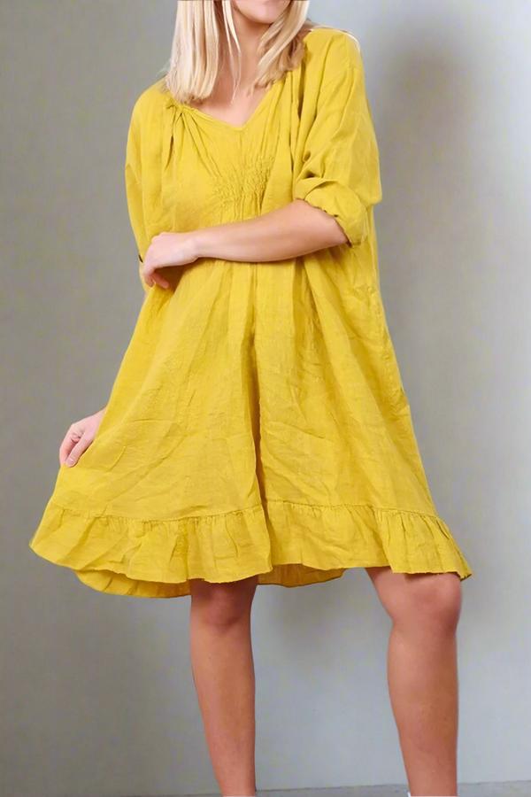 3/4 Sleeve Linen Dress