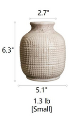 White Textured Porcelain Ceramic Jar Vase