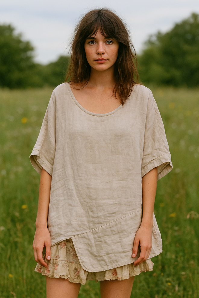 Linen Drape Top