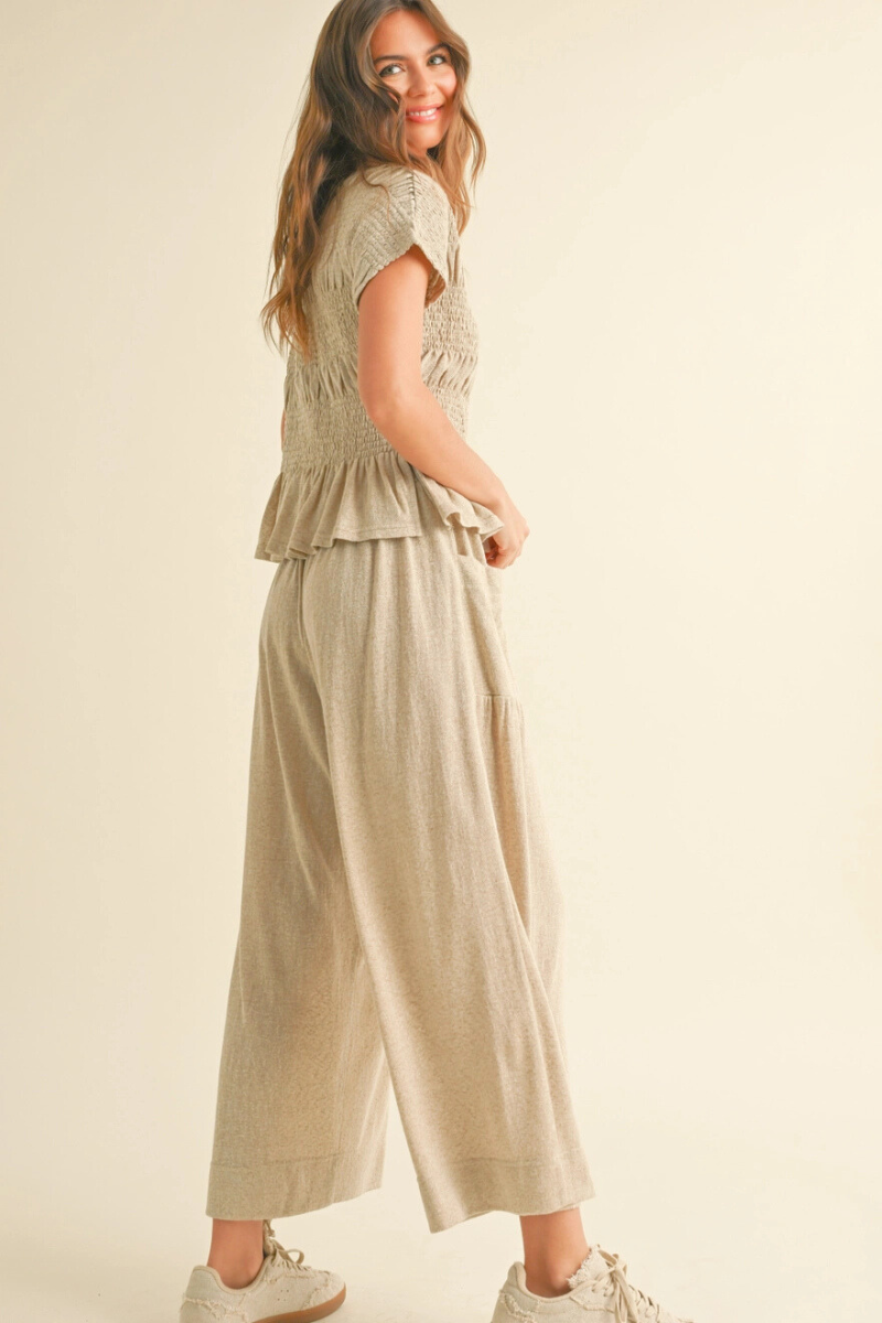 Rayon Smock Waist with Pocket Pants