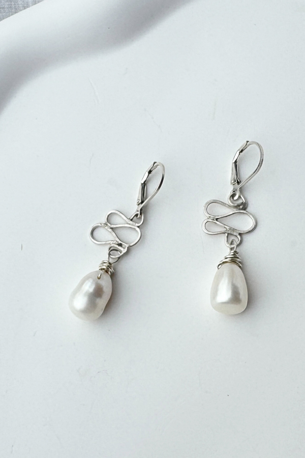 Free Form Pearl Earrings