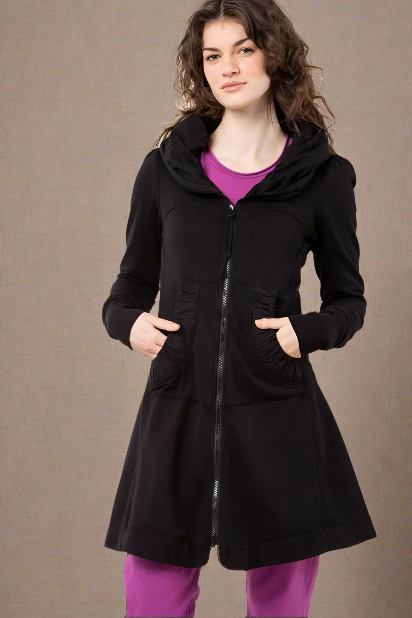 PRAIRIE UNDERGROUND Long Cloak Hoodie Black – Studio Opal Boutique