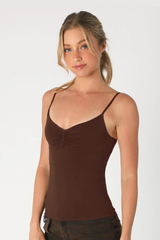 Jersey Shirred Tank Top