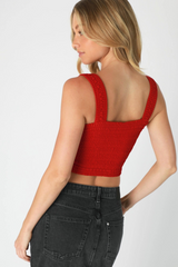 Shirred Square Neck Crop Top