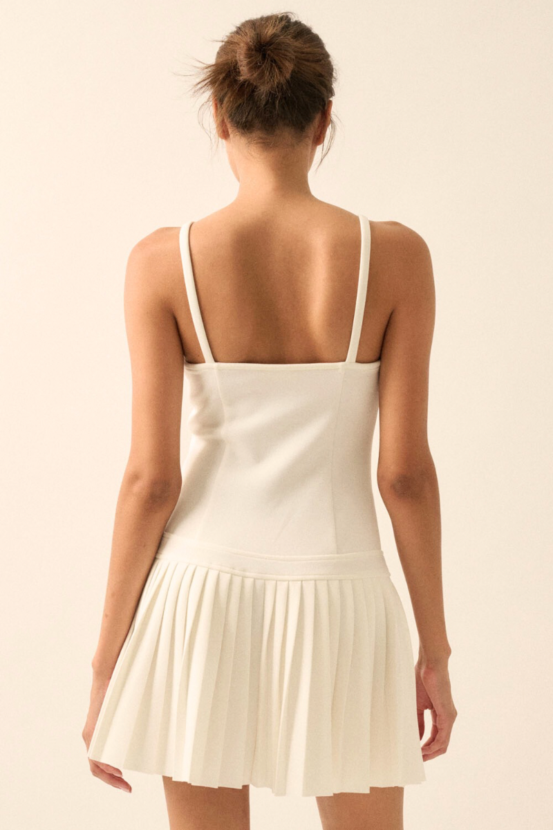 Pleated Mini Dress