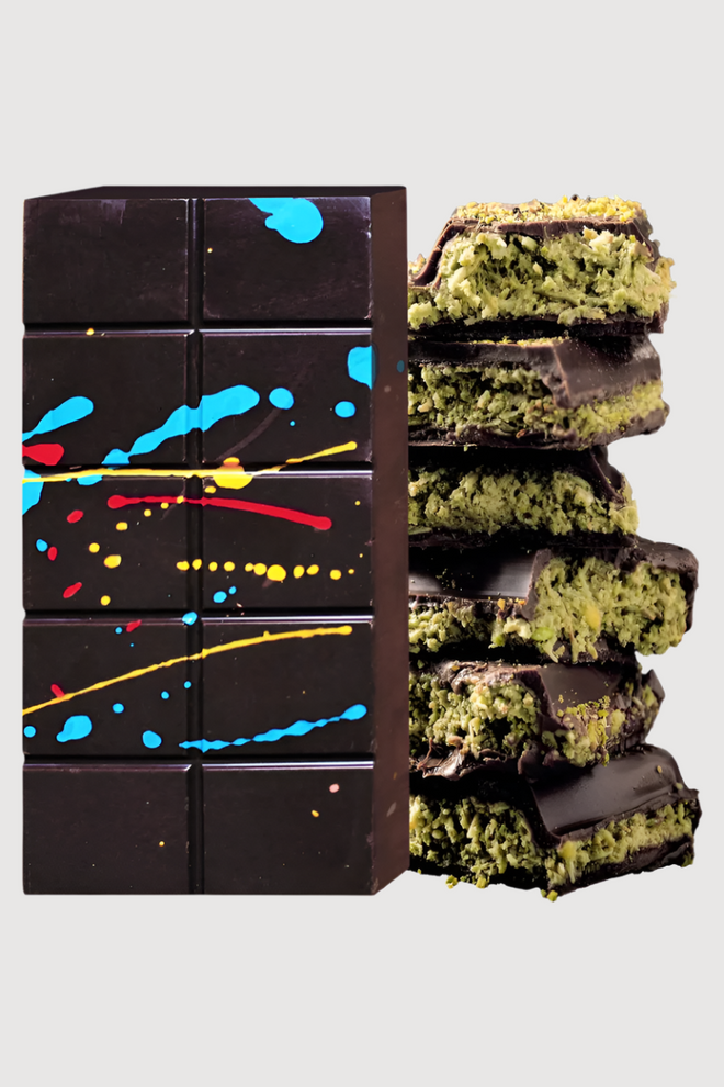 Dark Chocolate Dubai Crispy Knafeh Pistachio Bar