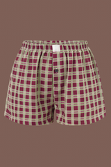Gingham Pull-On Boxer Shorts