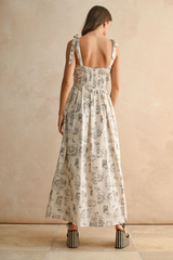 Town Print Long Dress