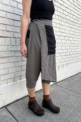 Split-Joint Cropped Linen Pants