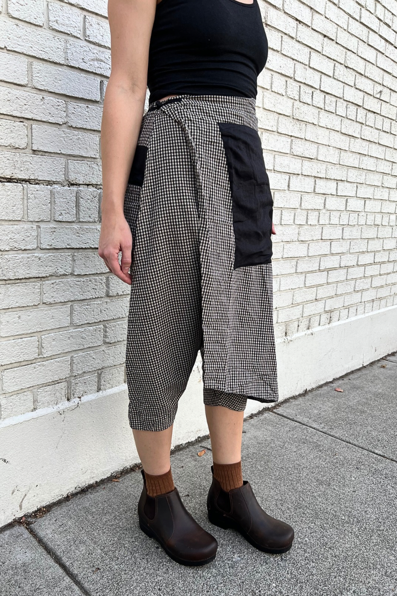 Split-Joint Cropped Linen Pants