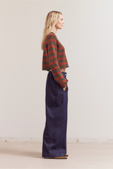 Striped Mock Sweater