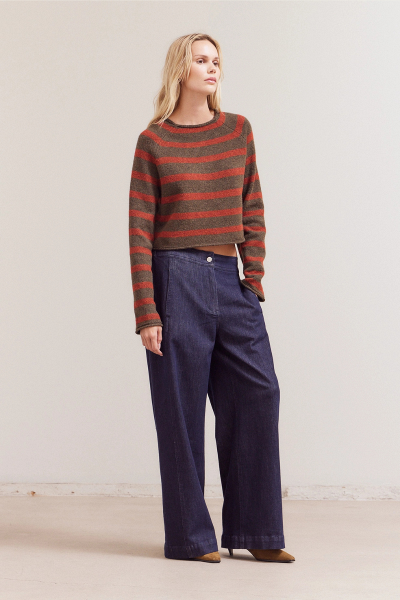 Striped Mock Sweater