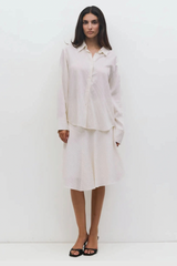 The Alexandra Skirt | Sheer Pinstripe Asymmetrical Skirt